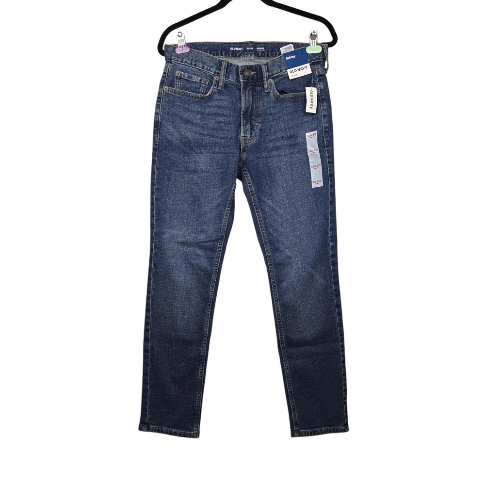 Old Navy Mens Blue Medium Wash Stretch Denim Skinny Jeans Size 30x30 NWT